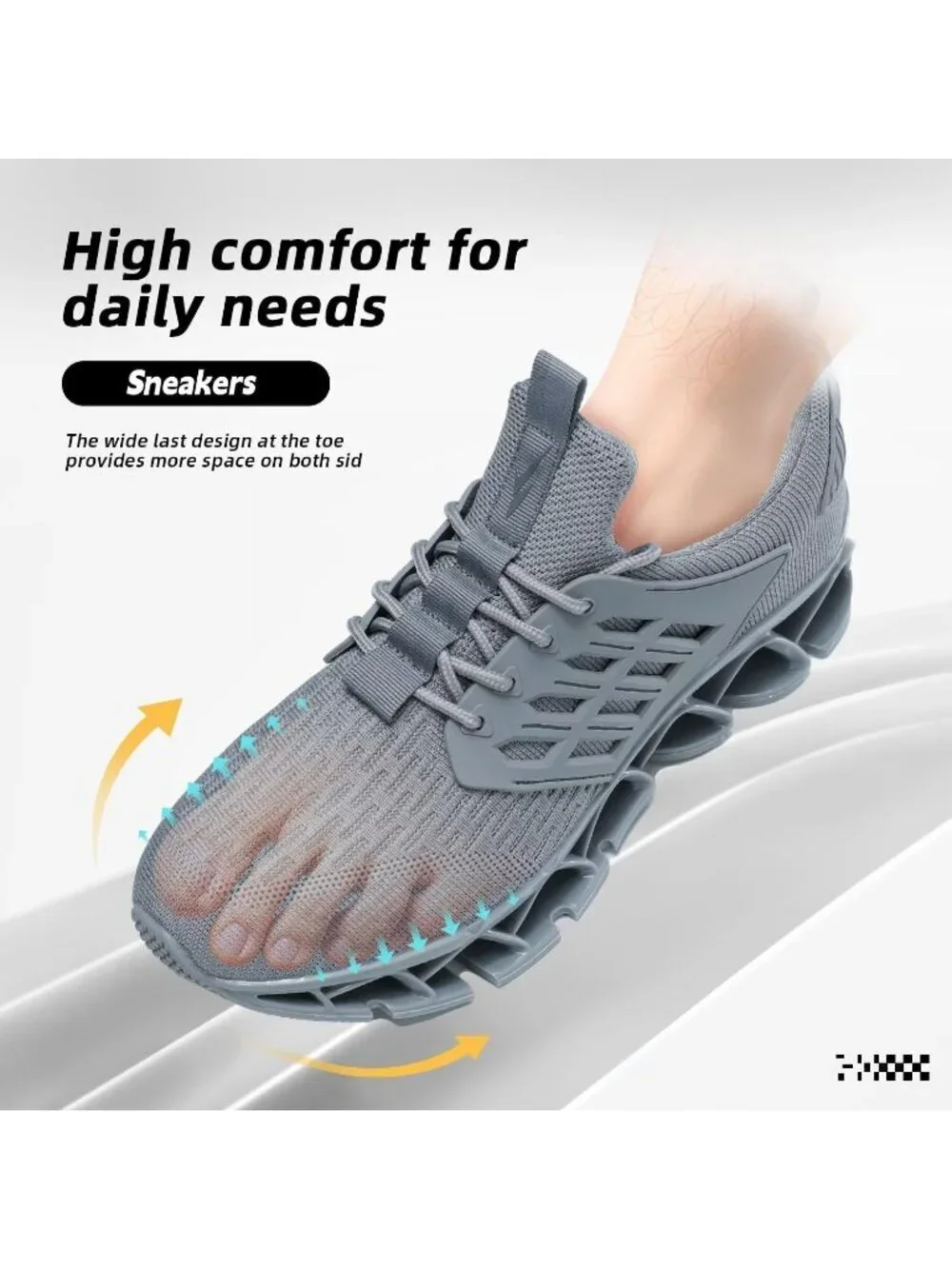 Men's Grey Walking Shoes Slip on Blade Tennis Casual Fashion Trail Running